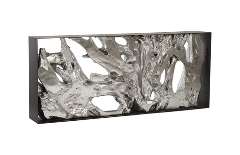Cast Root Console Table Iron Frame, Resin, Silver Leaf