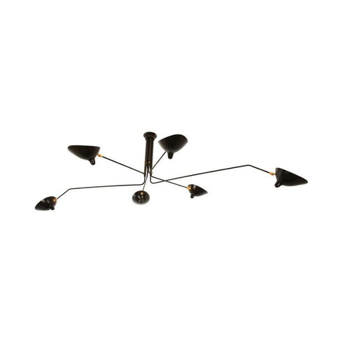 Serge Mouille Six-Arm Ceiling Lamp (Reproduction)